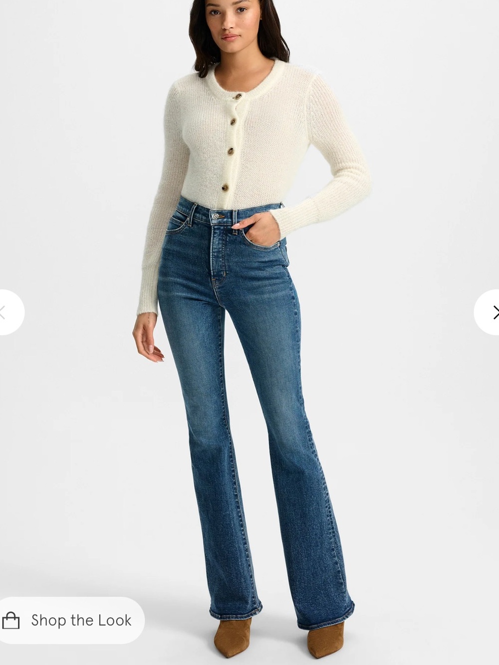 Veronica Beard Blue High-Rise Flare Jeans